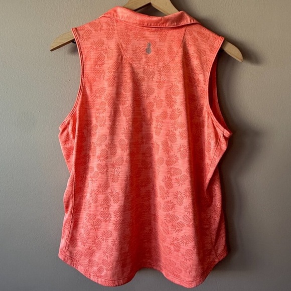 NWOT Tommy Bahama Islandzone Pineapple Print Women’s Sleeveless Top Coral XXS - Picture 3 of 4